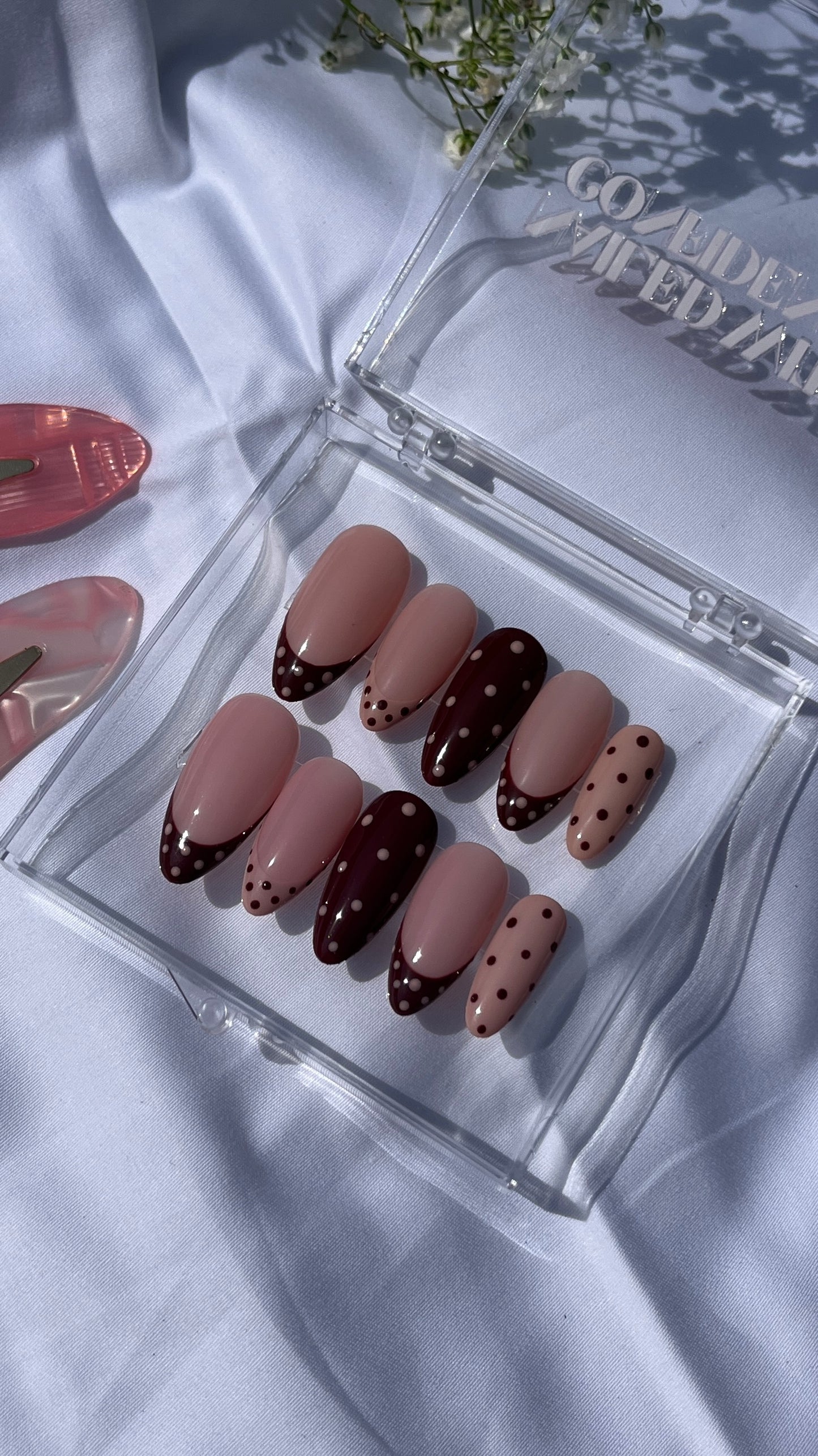 Brown and Cream Polka Dot