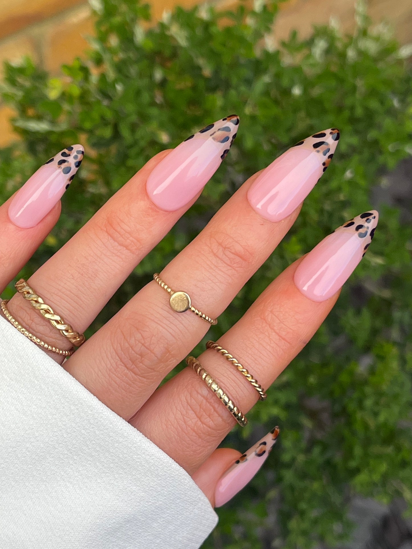 Leopard Print French | Luxury Custom Press on Nails