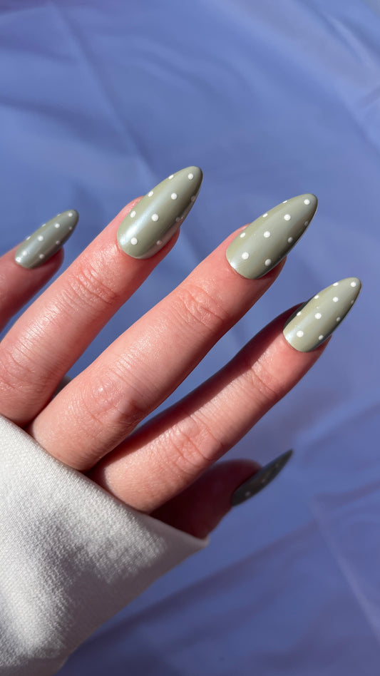 Green Chrome Polka Dots