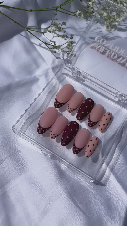 Brown and Cream Polka Dot