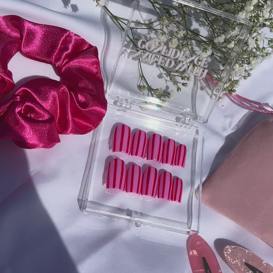 Stripe press on nails